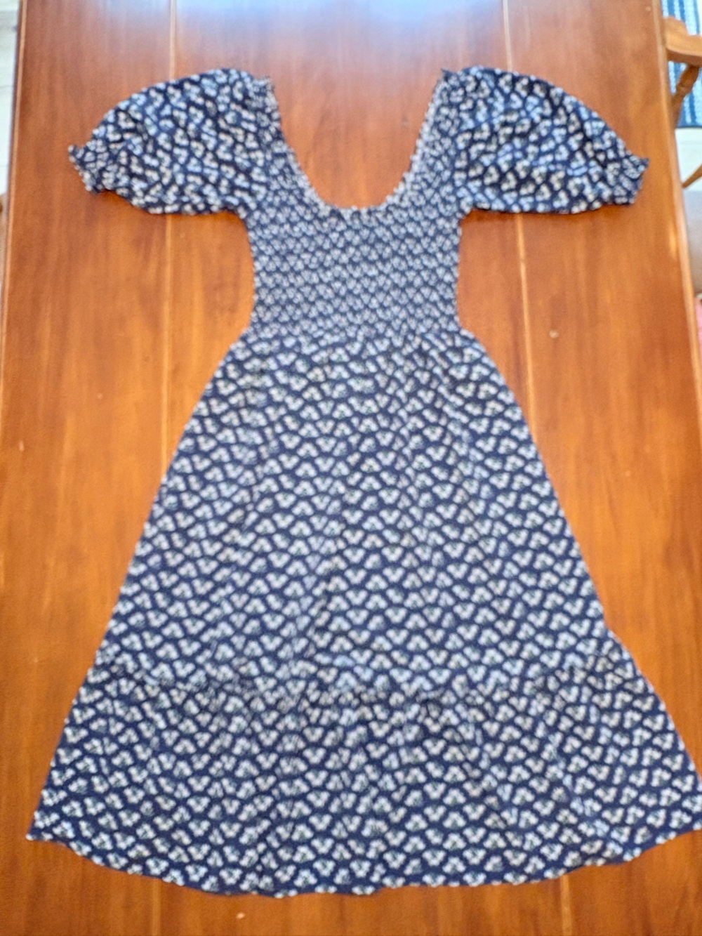 Hill House Navy Blue Printed Sleeveless Dress